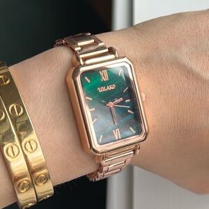 Rose Gold and Green Watch